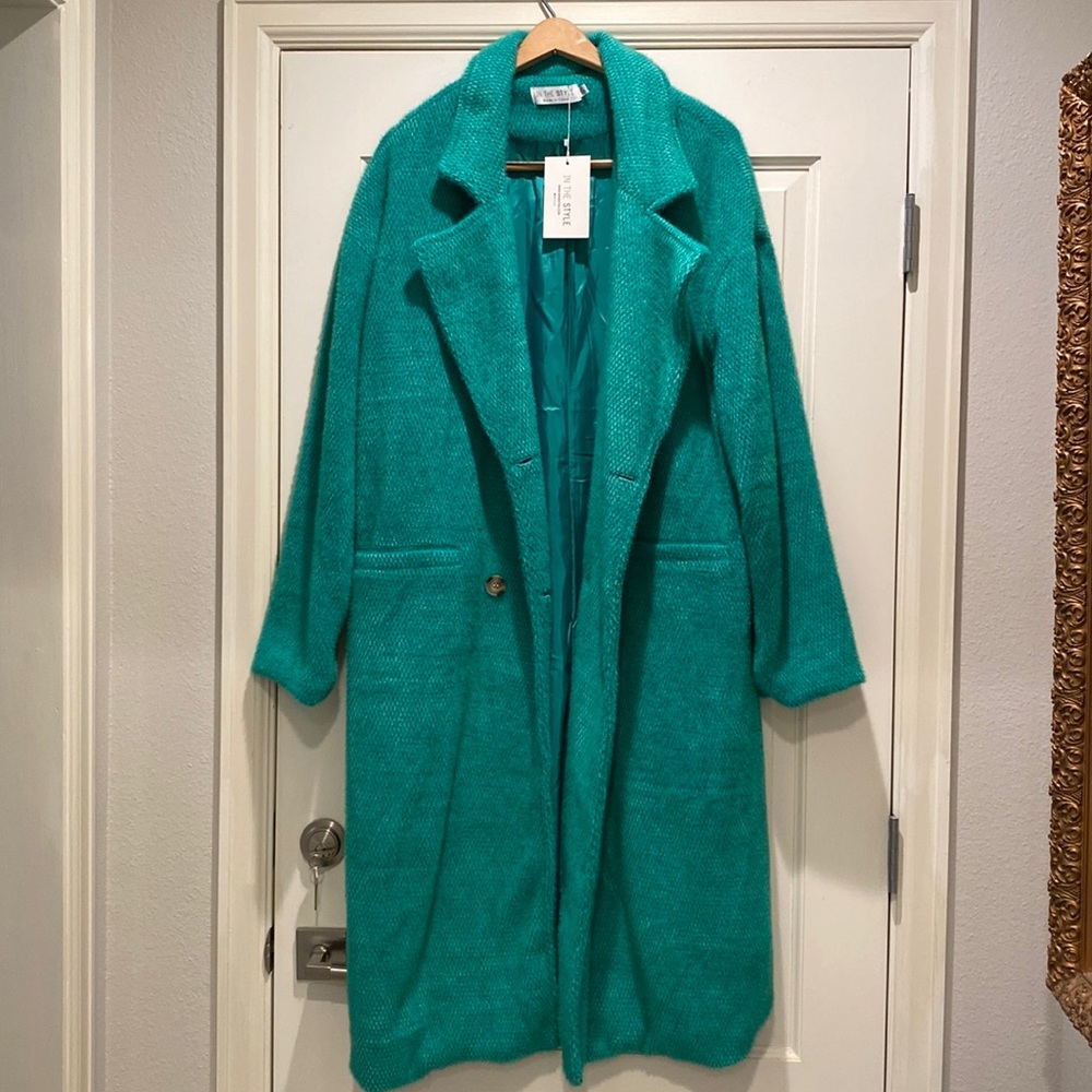 In The Style Green Oversized Coat